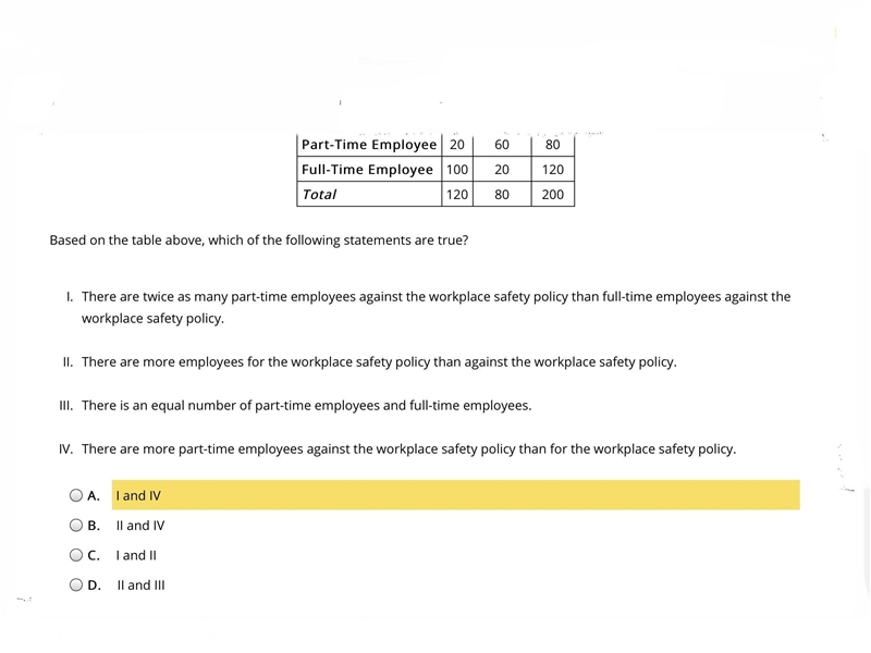 A survey of a company's employees explored the relationship between employee status-example-2