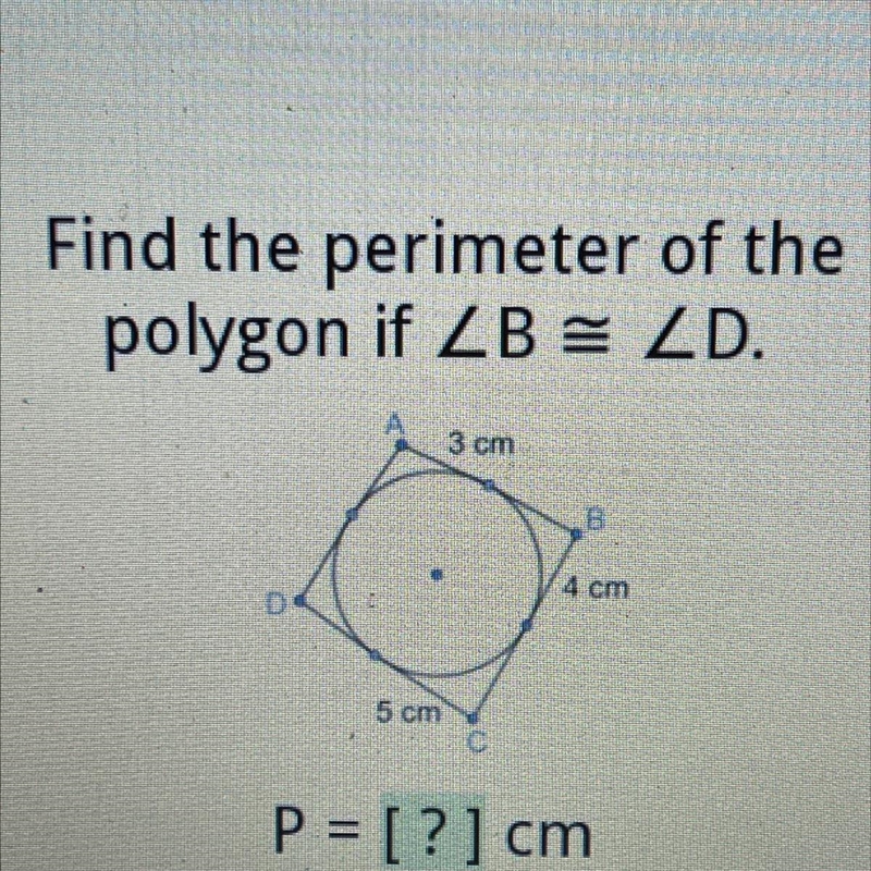 Find the perimeter of the polygon if B=D-example-1