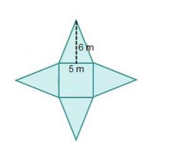 The net of a square pyramid is shown below. What are the possible areas for a single-example-1