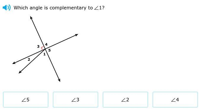 What angle is complementary to 1 ?-example-1