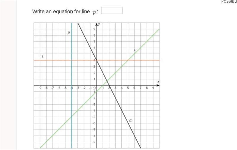 Help me out! Write an equation for line p :-example-1