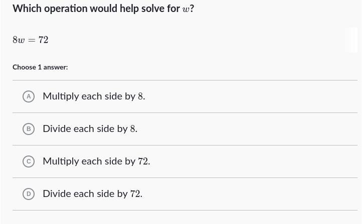 Which operation would help solve for w?-example-1