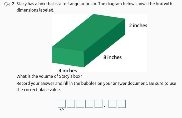 HURRY PLZ Stacy has a box that is a rectangular prism. The diagram below shows the-example-1