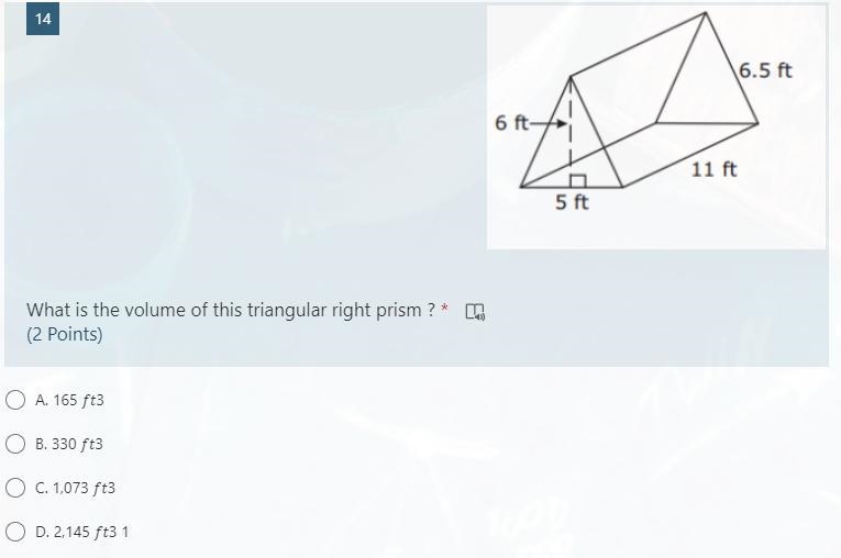 What is the volume of this triangular right prism ?-example-1