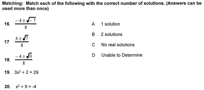 Sorry if this is alot but matching algebraic equations with solutions...-example-1