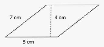 What is the area of the parallelogram * 19 sq cm 32 sq cm 56 sq cm 28 sc cm-example-1