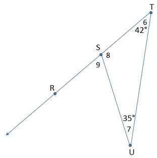 Help Explain why m∠9 is equal to the sum of the measures of the two nonadjacent interior-example-1