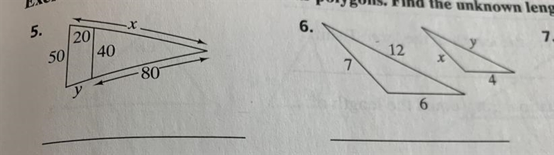 Find the unknown lengths-example-1