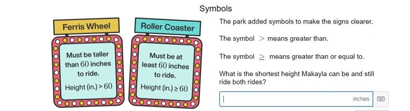 What is the shortest height Makayla can be and still ride both rides?-example-1