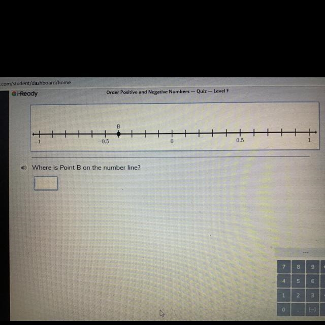 Where is point B on the number line-example-1