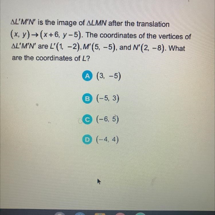 What are the coordinates of L.-example-1