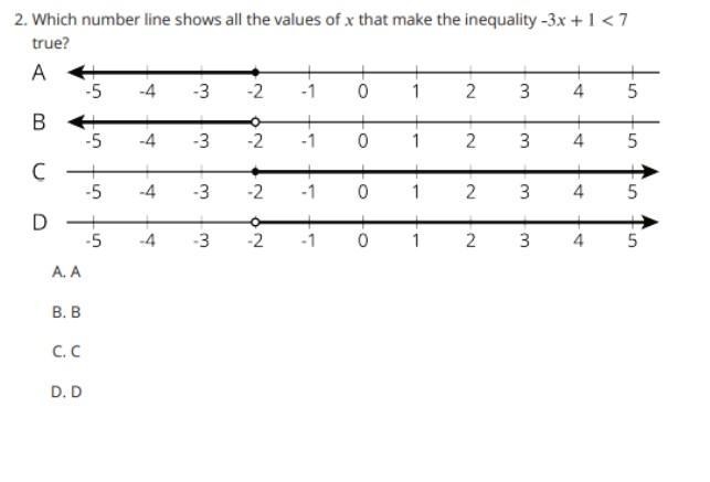 -3x + 1 < 7 on number line-example-1