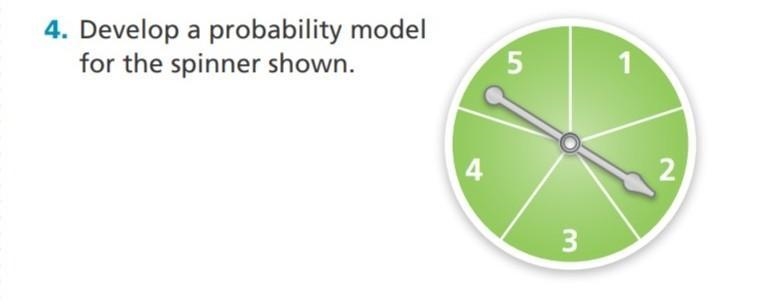 Develop a probability model for the spinner shown.​-example-1