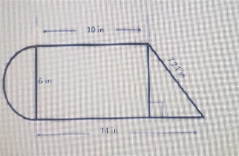 3. What is the perimeter of the composite figure below? Round your answer to the nearest-example-1