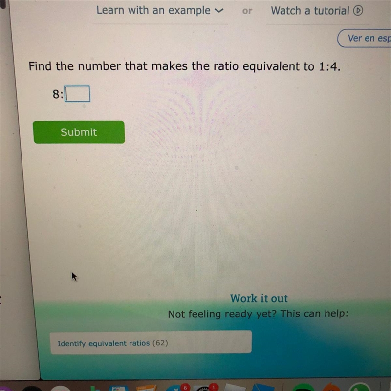 Find the number that makes the ratio equivalent to 1:4.-example-1