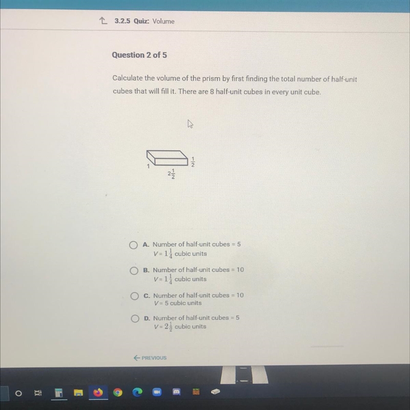 Question Calculate the volume of the prism by first finding the total number of half-example-1