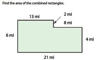 Calculate the area of each rectangle and add the two areas to find the whole area-example-1