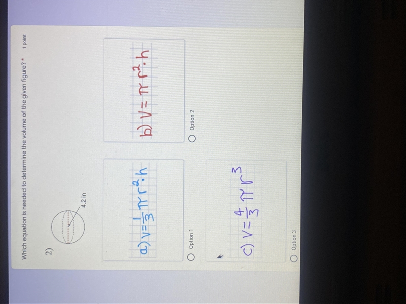 Which equation is needed to determine the volume of the given figure?-example-1