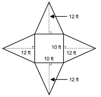 Find the total surface area of the pyramids below-example-1