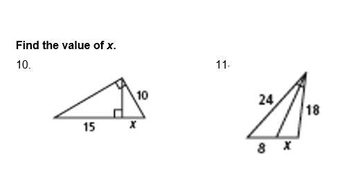 I need to find x and its geometry. The questions are in the picture.-example-1