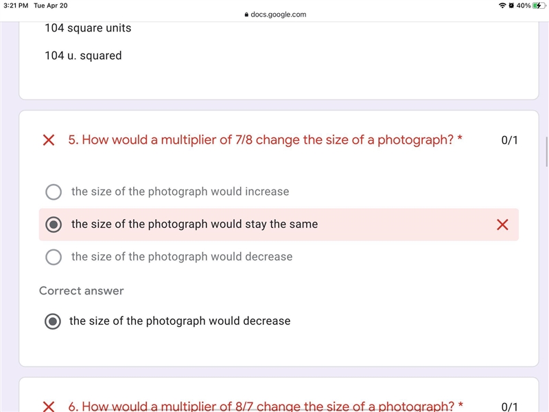 Can someone explain me why the size of the ''photograph would decrease'' is the correct-example-1