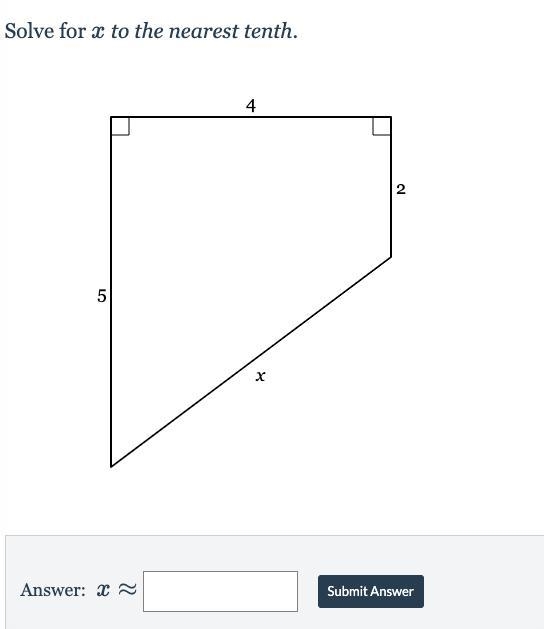 Solve for x to the nearest tenth.-example-1