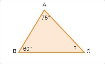 What is the measure of the third angle in triangle ABC? The measure of the third angle-example-1