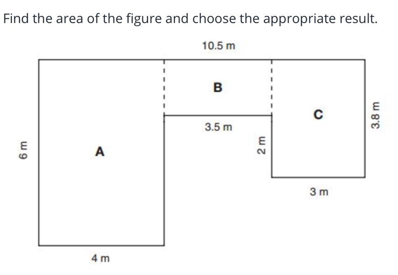 Find the area of the figure and choose the appropriate result.-example-1