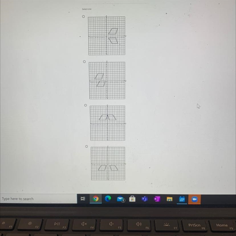 Urgent help !!!! which graph shows a figure and its image after a translation?-example-1