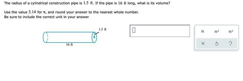 The radius of a cylindrical water tank is 1.5 ft, and its height is 16 ft. What is-example-1