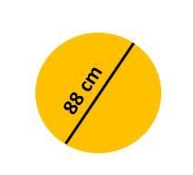 In terms of π, what is the area of the given circle? A) 44π cm2 B) 176π cm2 C) 1936π cm-example-1