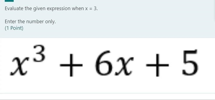 Evaluate the given expression when x = 3. Enter the number only.-example-1