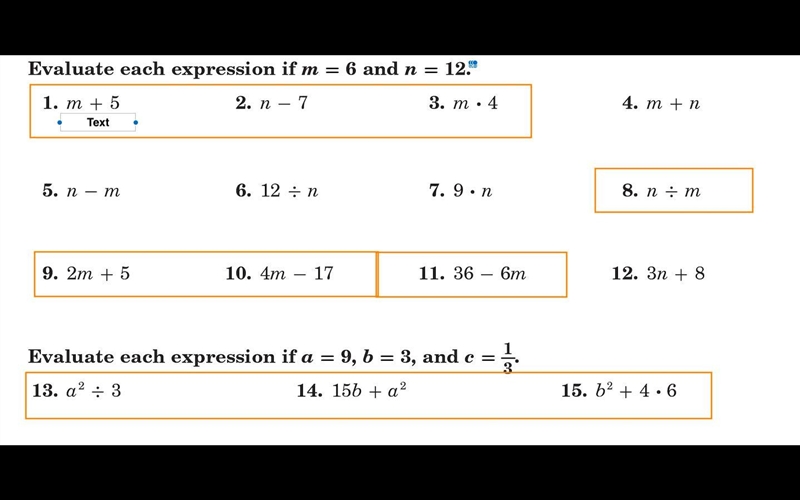 PLEASE HELP! I JUST NEED THE ONES IN THE ORANGE BOXES-example-1