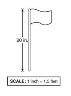 Grades due friday pls help! :) The height of a model flagpole is shown. [picture connected-example-1