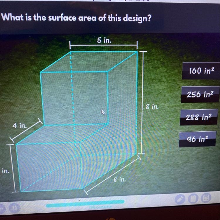 What is the surface area of this design?-example-1