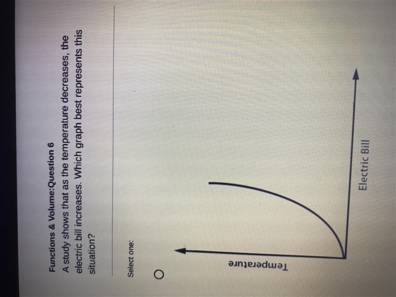 A study shows that as the temperature decreases, the electric bill increases. Which-example-1