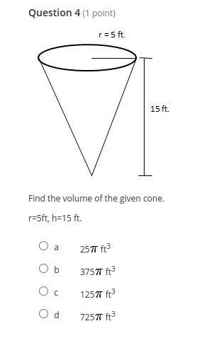 Find the volume of the given cone. Pls help me, I am so stuckkkkkkkk!-example-1