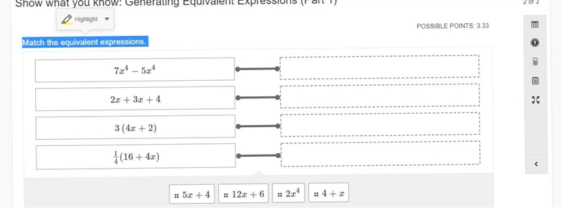 Match the equivalent expressions.-example-1