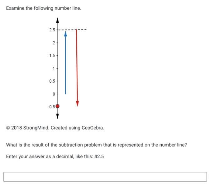 What is the result of the subtraction problem that is represented on the number line-example-1