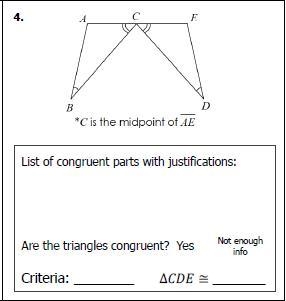 #3 Is this triangle congruent? If so, list the congruent parts and justify your answer-example-1