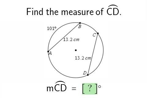 FIND THE MEASURE OF CD PLEASE HELP!!!!!!!!-example-1