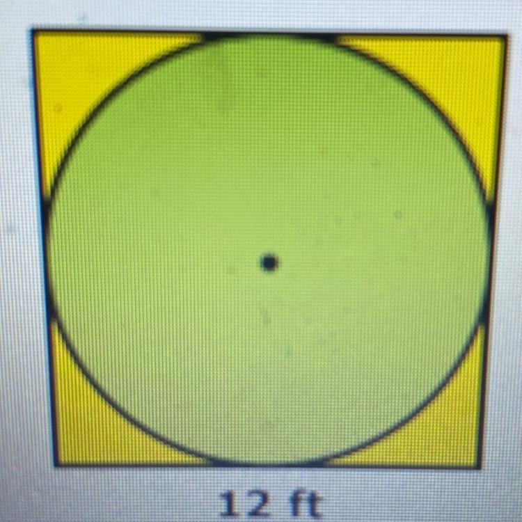 The largest possible circle is to be cut from a 12 foot square board. What will be-example-1