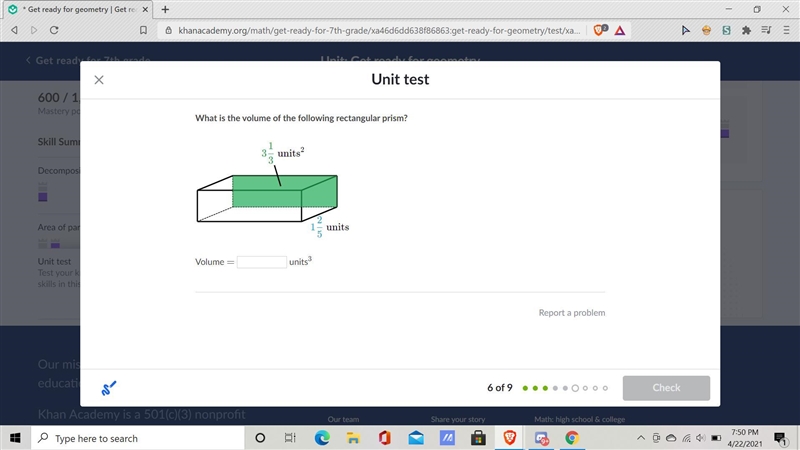 What is the volume of the following rectangular prism?-example-1