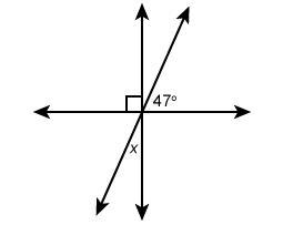 What is the measure of angle x? Enter your answer in the box.-example-1