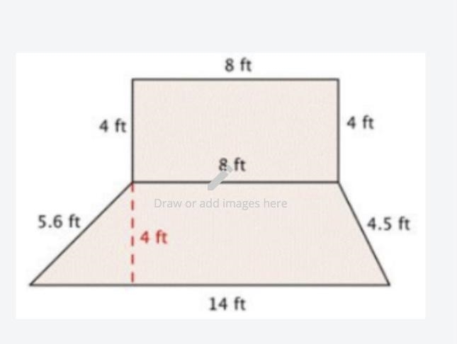 What is the total area of the shape shown? All units are in feet-example-1