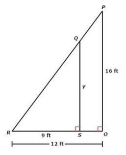 Find the length of y in feet. (Similar angles or sides, I think)-example-1