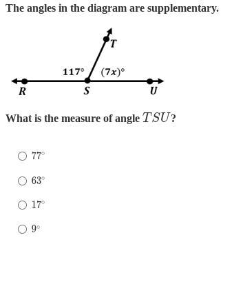 The angles in the diagram are supplementary.-example-1