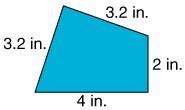 What is the perimeter of the quadrilateral? 12 inches 8 inches 4 inches 12.4 inches-example-1