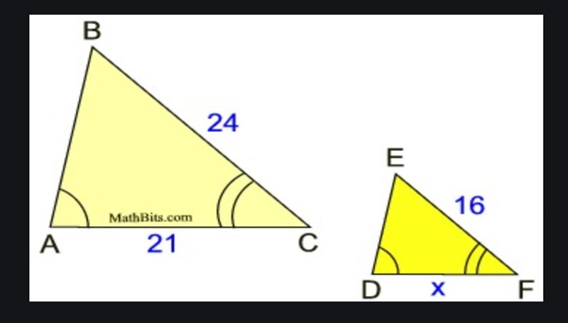 explain how to solve for the missing side from the similar figures given and solve-example-1