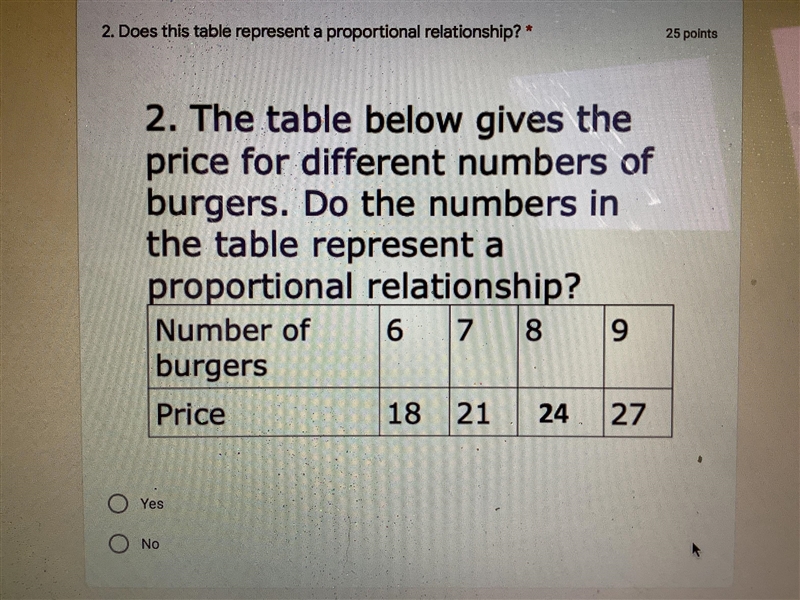 The table below gives the price for different numbers of burgers. Do the numbers in-example-1